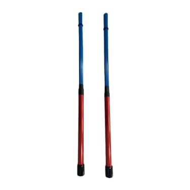 Imagem de simhoa Baquetas, escovas de tambor, escovas de arame de tambor, comprimento de 40 cm para apresentações acústicas de bandas de rock para crianças, Vermelho Azul
