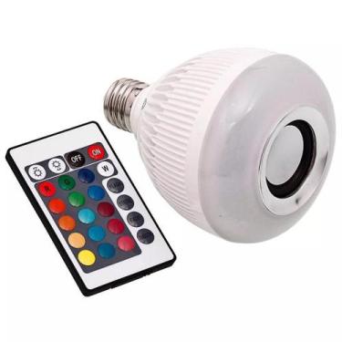 Imagem de Lâmpada Led Caixa De Som Bluetooth Musical Com Controle Rgb - BCS