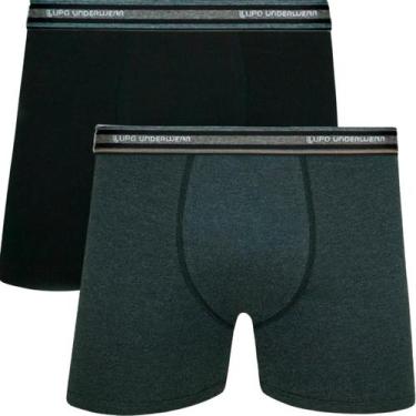 Imagem de Kit Com 2 Cuecas Boxer De Algodão Da Lupo Ref. 523, Chumbo, Preto, GG