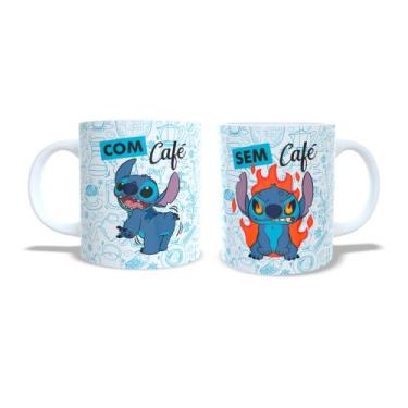 Imagem de Caneca Stitch com café sem café Porcelana Personalizada - Show Canecas