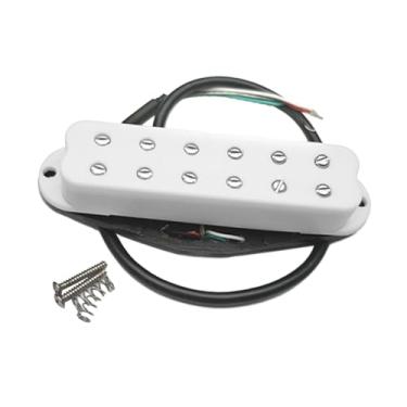Imagem de Dynwave Parte de guitarra elétrica de bobina única, baixo ruído universal, fácil de instalar, substituição de captador de ponte de pescoço para show, Branco