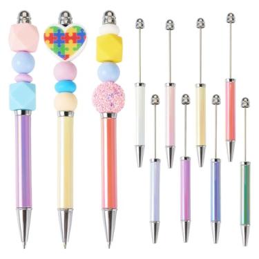 Imagem de Craftdady 8 canetas com contas de plástico a granel, banhadas a UV, canetas retráteis, contas iridescentes para professores, noivas, formatura, estudantes, presentes, escritório, material escolar