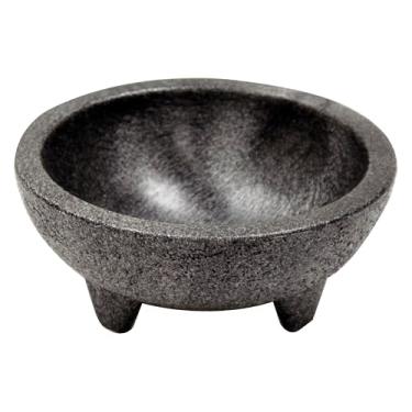 Imagem de Winco Molcajete tigelas de salsa, tigelas de 118 ml, preto, conjunto de 4