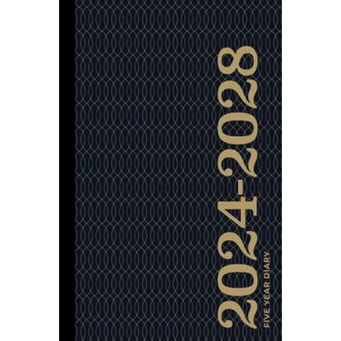 Imagem de 5 Year Diary 2024-2028 | A5 Smart Navy & Gold (hardcover): Month to View Planner with UK Holidays, Vision Board, Moon Phases, Birthdays & Celebrations, Contacts, Passwords (Five Years)