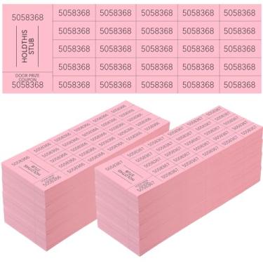 Imagem de Kosiz 1000 folhas, 25 folhas de bilhetes de sorteio de licitações, números de bilhetes de leilão chinês para eventos de cesta e leilões silenciosos (rosa)