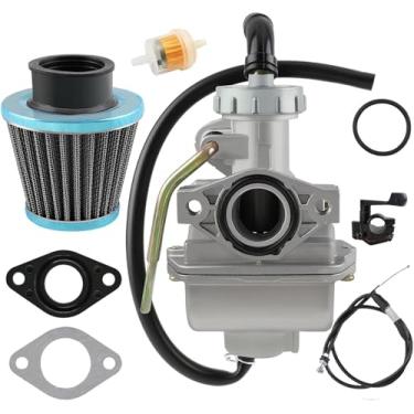 Imagem de MOTOALL Conjunto de cabo acelerador de carburador e polegar PZ20 para TaoTao NST SunL Kazuma Baja 50cc 70cc 90cc 110cc ATV 4 Wheeler Go Kart Dirt Bike Carb com filtro de combustível de ar