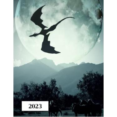 Imagem de 2023: Agenda semainier au format A4 - Année civile (Janvier à Décembre 2023) - Intervalles d'1h (7h-22h) - Contacts, jours fériés, mots de passe, ... - Une semaine sur deux pages