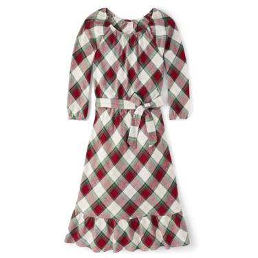 Imagem de Gymboree Vestido feminino de férias sazonal, Xadrez natalino, GG