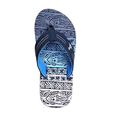 Imagem de Sandália de praia infantil com estampa tribal e estampa tropical para meninos, Azul marino, 5 Big Kid