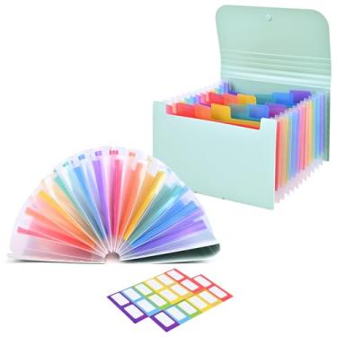 Imagem de Valtiner 2 organizadores de cupons de recibos, organizador de arquivos acordeão pequeno com 13 bolsos, pasta de arquivos expansível com abas coloridas, tamanho A6 para cartões, cheque, ingressos,