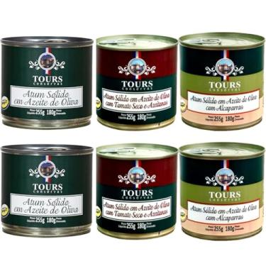 Imagem de Atum em Lata Sólido Tours em Azeite, Tomate Seco E Alcaparras - 6 Un. - 255g cada