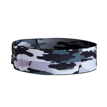 Imagem de Cinto de corrida para mulheres e homens, pochete de corredores. Bolsos com zíperes. Cinto de dinheiro oculto para viagens. Cintura elástica fina e fina para maratona. Cinto de suporte de telefone para