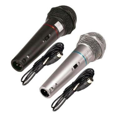 Imagem de Kit C/ 2 Microfones Com Fio Csr 505 C/ Cabo 3 Metros