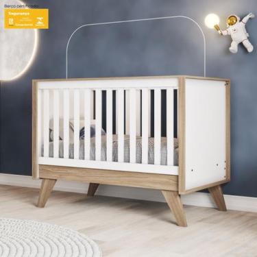 Imagem de Berço Mini-cama 2 em 1 - Confete - Henn, Branco / Jequitibá HP