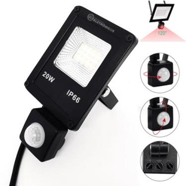 Imagem de Refletor Holofote Super Led Com Sensor De Presença 120 Graus LED20W