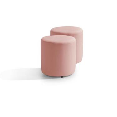 Imagem de Kit 2 Puff Redondo Adulto Infantil Quarto Pufe Sala Banqueta Banco Dec