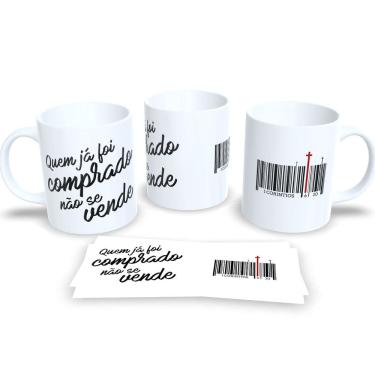 Imagem de Caneca Evangelica de Porcelana Personalizada Religião Cristã Ele Vive