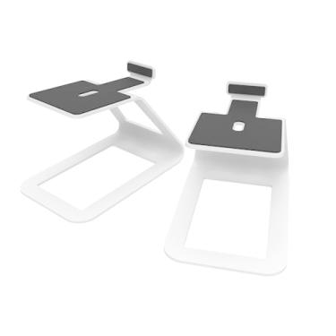 Imagem de Kanto SE4 Suportes elevados para alto-falantes de estante média e monitores de estúdio de tamanho médio de 7,6 a 10,1 cm | 14,2 cm de altura | Suporta 4 kg | Amortecimento de silicone de 2,0 mm | Montagem ¼"-20 | Branco | Par