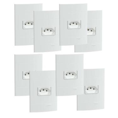 Imagem de 8 un Conjunto de Tomada Branco Fosco 10A 250V SCHNEIDER