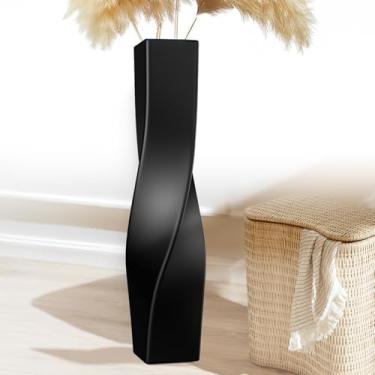 Imagem de Vaso alto no chão, vaso de flores geométrico torcido de 70 cm para casa, sala de estar, centro de mesa de flores, prateleira, mesa, decoração, vaso decorativo exclusivo criativo