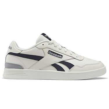 Imagem de Reebok Tênis unissex Court Advance Clip para adultos, Giz/Vector Navyv/cinza puro, 11 Women/9.5 Men