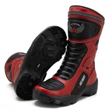 Imagem de Bota Cano Alto Profissional Motociclismo Couro Legitimo Você 9cm mais 