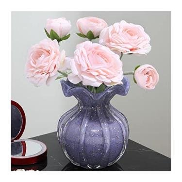 Imagem de Vaso Jardim coreano vasos de flores secas mini loft mesa rosa plantas garrafa terrário vintage vidro luxo jarrones decoração vaso Vaso de flores(Pequeno)