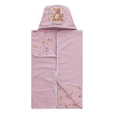 Imagem de Toalha de Banho para Bebê Felpa Soft Baby Joy Fábula, Ursa Rosa