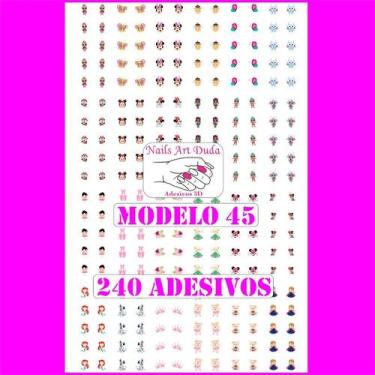 Imagem de 240 adesivos de unha 3D PRÉ PRONTO infantil dalmatas - 45 - Nails Art 
