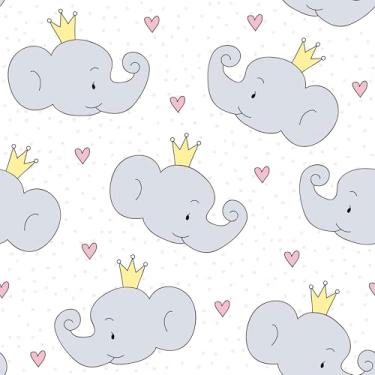 Imagem de Papel De Parede Adesivo Criança Quarto Elefante 12m