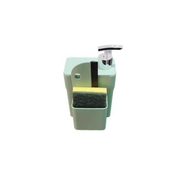 Imagem de Kit Porta Detergente Dispenser Dosador Esponja Rodinho De Pia - Microm