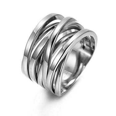 Imagem de WISTIC Anéis de cruz com nó de cor original, presente elegante para o Dia dos Namorados, minimalista, para mulheres, moda moderna, aliança de noivado para homens, anel de coquetel da amizade, joia