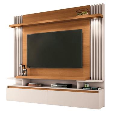 Imagem de Painel Para Tv Suspenso 55 Pol. Ripado Khosmos H01 Off White-cinamomo