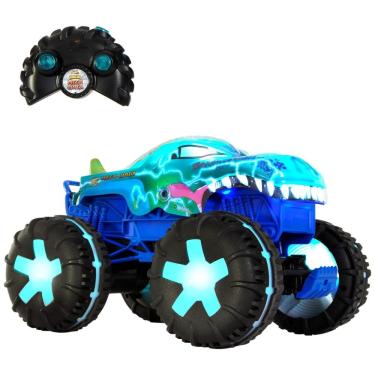 Imagem de Carro de Controle Remoto Monster Trucks RC Mega Wrex Alive em Escala 1:15 e 3 Modos, Hot Wheels, Azul