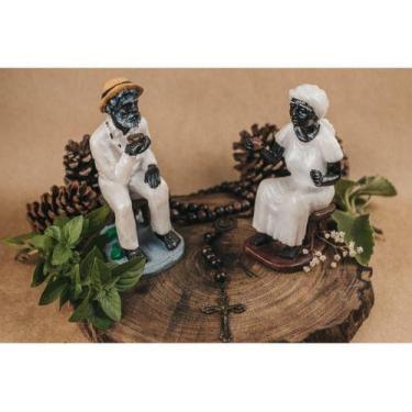 Imagem de Imagem Pretos Velhos Casal Escultura Resina Estatua 15 Cm - Lua Mistic