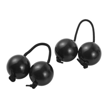 Imagem de 2 peças Asalato Shakers, Asalato Fingertip Drum Balls Kashaka Rhythmic Ball Instrumento Musical Africano Aslatua Shakers Bola Rítmica para iniciantes brincarem e se apresentarem em festas (preto)