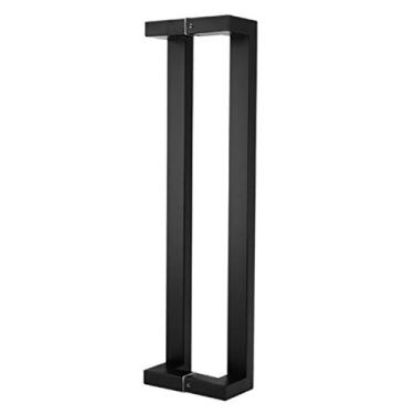 Imagem de Maçaneta de porta de vidro, puxador de porta de aço inoxidável preto tubo quadrado para escritório/maçaneta de porta de madeira, 5 comprimentos/comprimento 600 mm (preto)