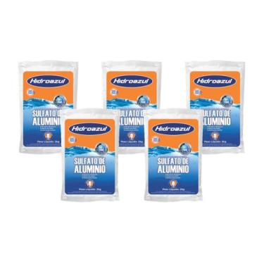 Imagem de Kit 5 Sulfato Tratamento Piscina Alumínio Hidroazul 2kg