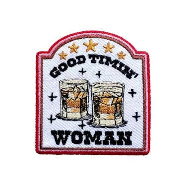 Imagem de MEIYSTICK Good Timin' Remendos femininos bordados para roupas, mochilas, chapéus, jeans, bolsas, cowgirl, 7,6 cm, aplique de ferro ou costurado, apliques de música country, presente moderno para