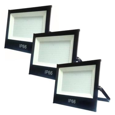 Imagem de Kit 3 Refletor Led IP66 500w Luminária Holofote Prova D' Agua Branco Frio 6500k, Bivolt 110/220V