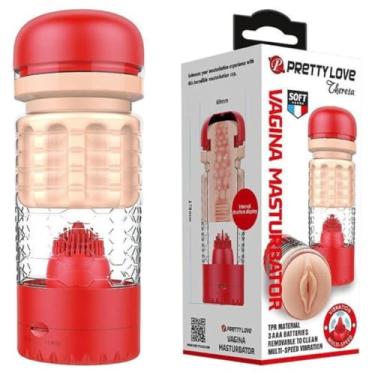 Imagem de Masturbador Masculino Vagina Emily Vibração Multivelocidade Resolve Monotonia, Para Prazer Máximo [VERMELHO]