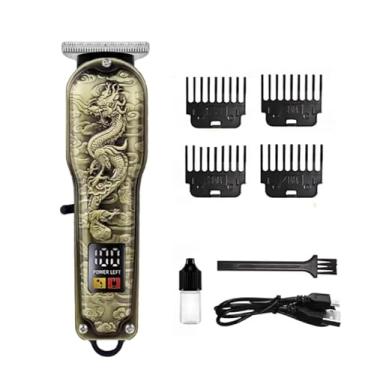 Imagem de Máquina de Cortar Cabelo Profissional com Display LED, Design Dragão, Bateria 1000mAh, 4 Pentes, Bivolt