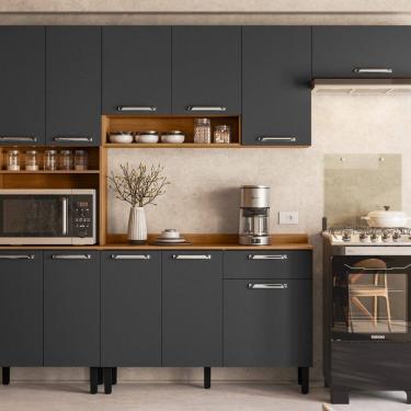 Imagem de Cozinha Completa 4 Peças com Paneleiro para Forno Vegas Itatiaia Cinamomo/Grafite Intenso