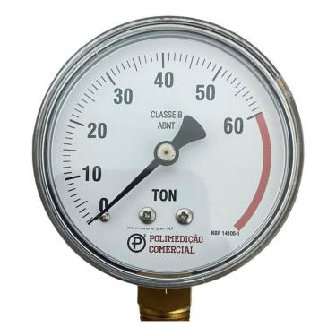 Imagem de Manômetro Pressão Prensa Hidráulica 60 Ton 1/4 Npt