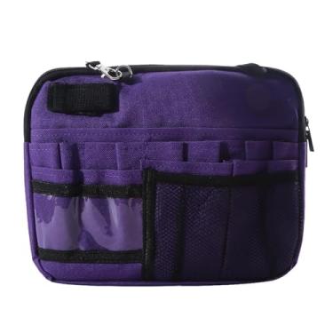 Imagem de Fiocias Enfermeira Fanny Pack Organizador de enfermagem Bolsa enfermeira bolsa de cinto de bolsa de quadril para tesoura, Roxo