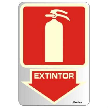 Imagem de Placa de Alumínio Adesiva 16x23cm Extintor Fotoluminescente - 150AJ - 