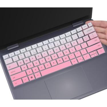 Imagem de CaseBuy Capa de teclado para Dell Inspiron 14 Plus 2 em 1 2025 2024 DB14250 DB14255 DB04250 DB04255 e 14 Plus 7440 7441, Inspiron 14 5440 5441 5445 7440 7441 441 7 445 Skin - Ombre Pink