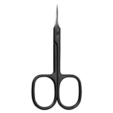 Imagem de Tesoura de cutícula extrafina, aparador de cutículas para manicure e pedicure, lâmina curva, ponta precisa e pontiaguda, kit de cuidados para nail art, preta, h