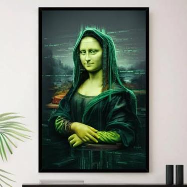 Imagem de Genérico, Quadro Monalisa Programação Hacker Decorativo A4 23x33cm