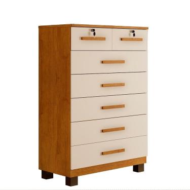 Imagem de Cômoda New Barcelona 7 Gavetas Benetil Cinamomo/off White